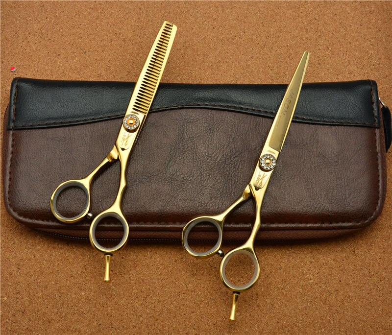 5,5 zoll Jason TOP Friseur Schere 440C Diamante Barbers & #39s Schneiden Schere Ausdünnung Schere haar: One Pair With Bag