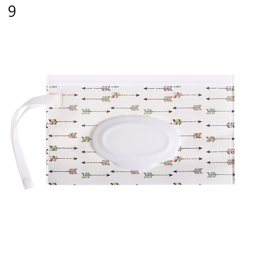 Portable Wet Wipes Bag Easy-carry Snap-strap Wipes Case Flip Cover Wet Wipes Container Stroller Self-sealing Cosmetic Pouch: 9