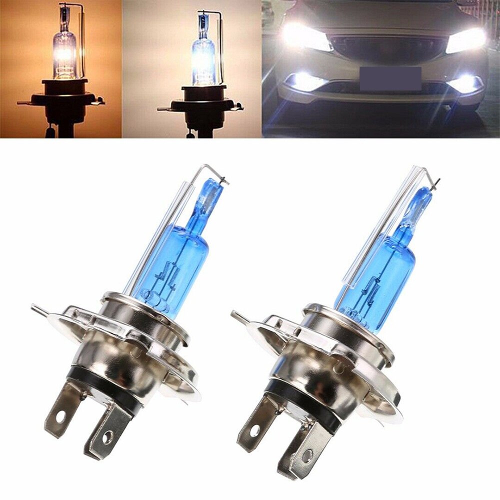 2x Motorrad Halogen Glühbirne H4 Auto Scheinwerfer 12V Xenon HID 35W Auto Beleuchtung Motorrad Montage Lampe Abendessen weiß 6000K