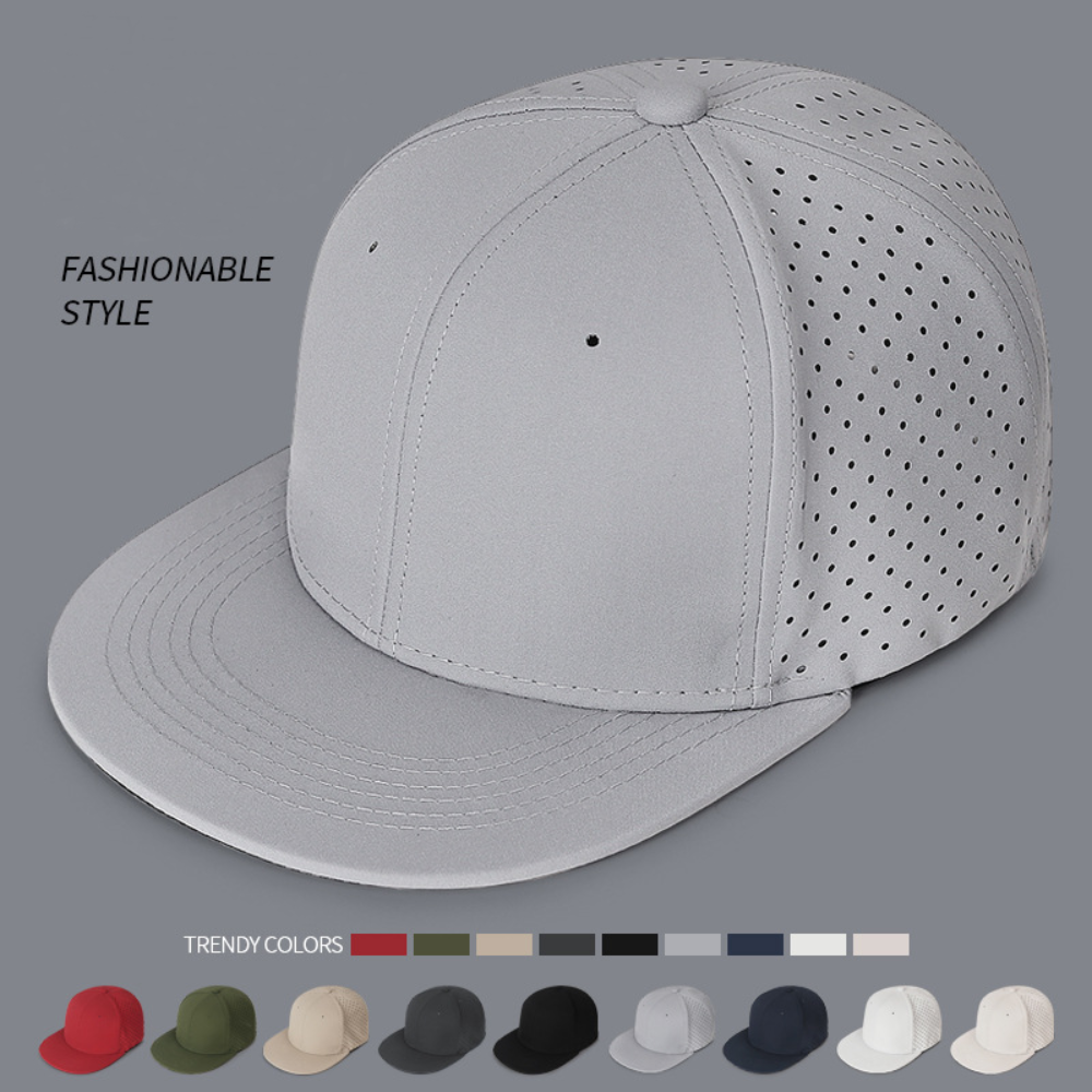 Full Closed Heren Baseball Cap Causal 6 Panelen Trucker Hoed Ademende Effen Hiphop Hoed Platte Rand Stretchy Caps