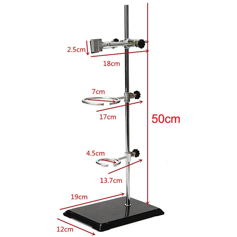 1 Set 50CM Laboratory Ring Stand High Retort Stand Iron Stand With Clamp Clip School Education Equipment Supplies