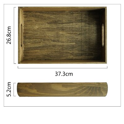 SWEETG Vintage bandeja de madera hecha a mano rectángulo cupcake pallet Decoración de mesa de boda perfume/maquillaje/comida/caja de almacenamiento de joyería: Light coffee large