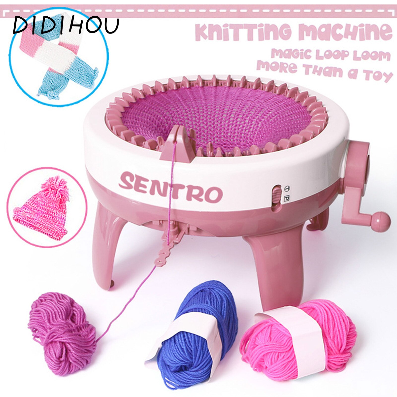 48 aghi macchina per maglieria in lana fatta a mano cilindro telaio in lana sciarpa lavorata a mano maglione cappello calzini bambini adulti artefatto pigro