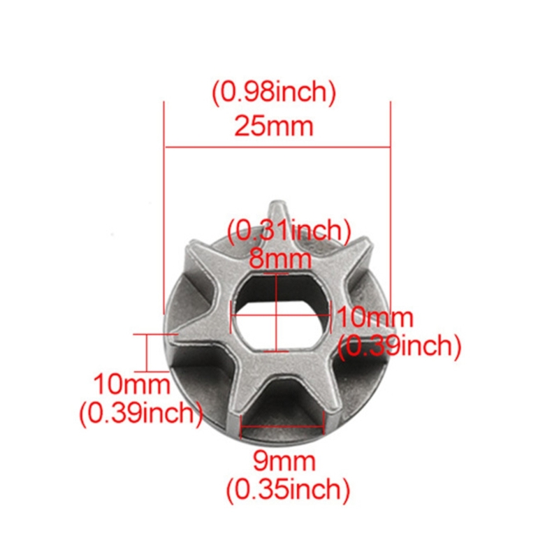 Gear Drive Vervangen Tandwiel Gear Asterisk 3/6/7 Tanden Elektrische Kettingzaag Ketting Hoek Grinder Elektrische Zaag Gear: WHITE
