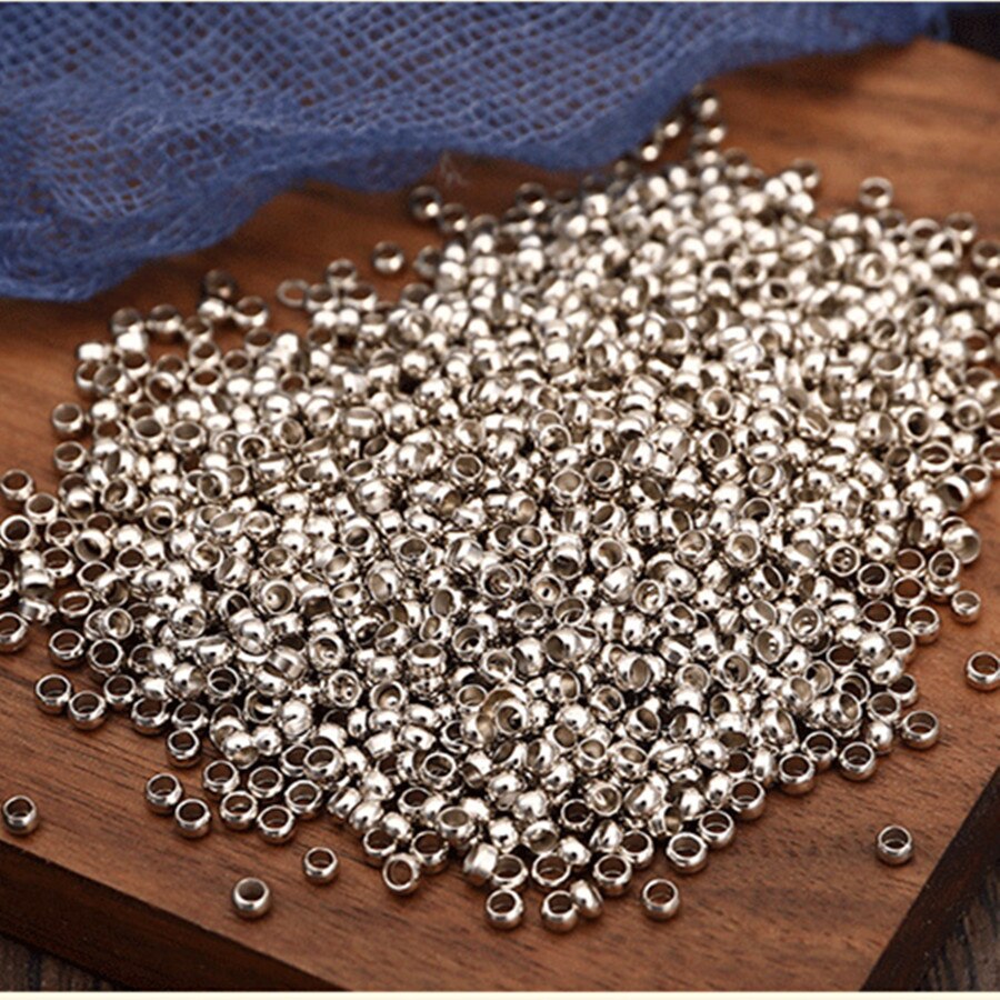500pcs 2.5mm Stainless Steel Round Beads Crimp End Bead For Diy Jewelry Findings And Components rhodium silver