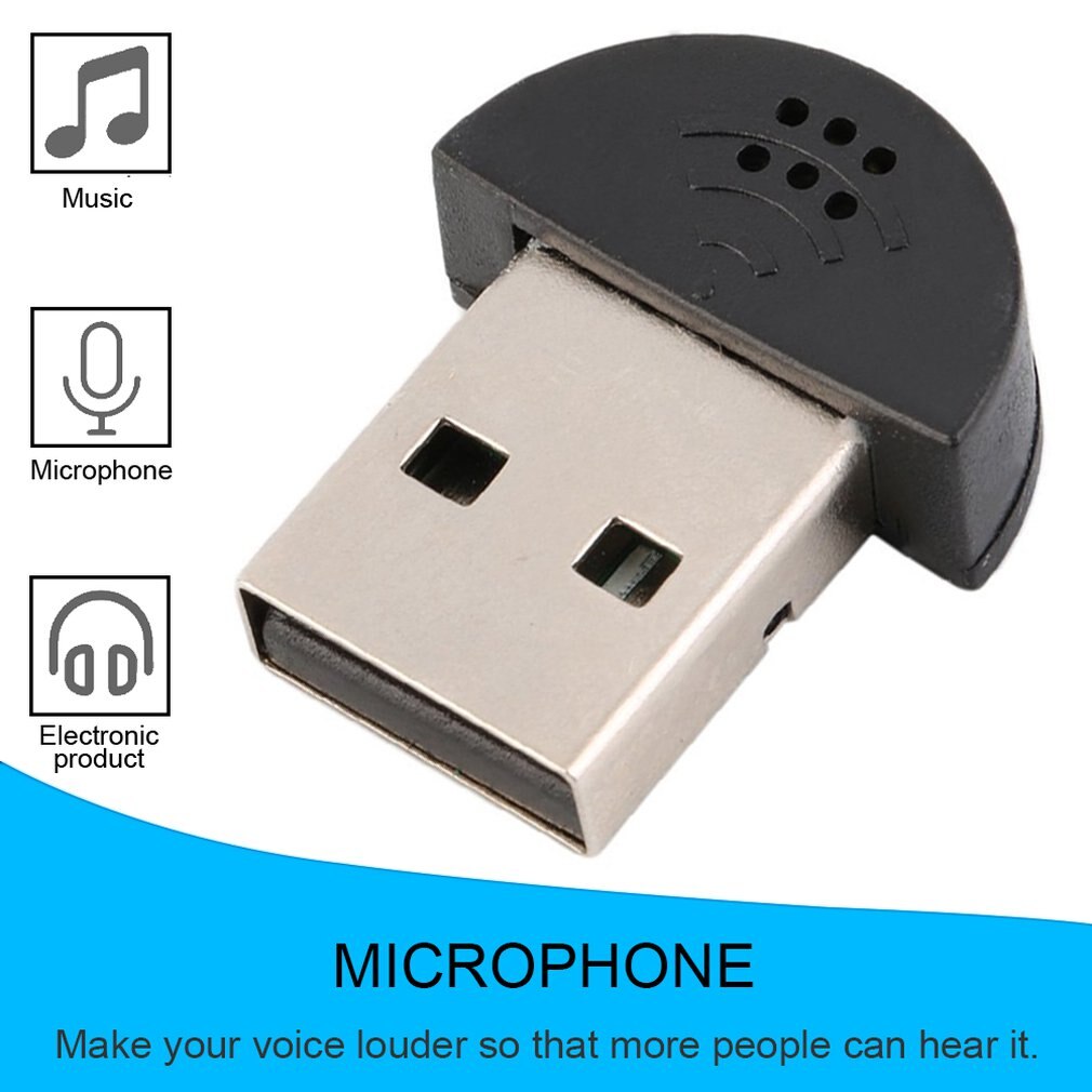 Super Mini Usb 2.0 Microfoon Mic Audio Adapter Portable Studio Speech Driver 100-16Khz Voor Laptop/Notebook/Pc/Msn/Skype