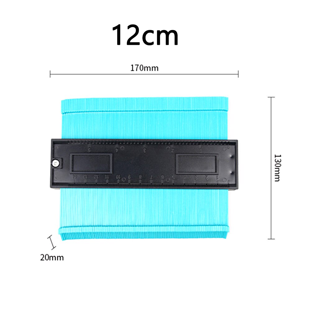 WAKYME Multi-funktion Kopie Messgerät Kontur Profil Holzbearbeitung Werkzeuge strahlend Winkel Lineal Messgeräte Meethulp Messgerät: Grün 12cm