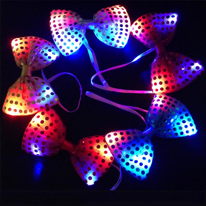 Nœud papillon LED à sequins - Or