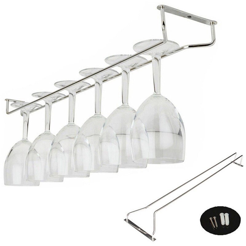 27/35/55cm vinglasbøjleholder stilkvarer hjemmebar pub champagne stilkeholder rustfrit stål vinglas kopholderskruer sæt