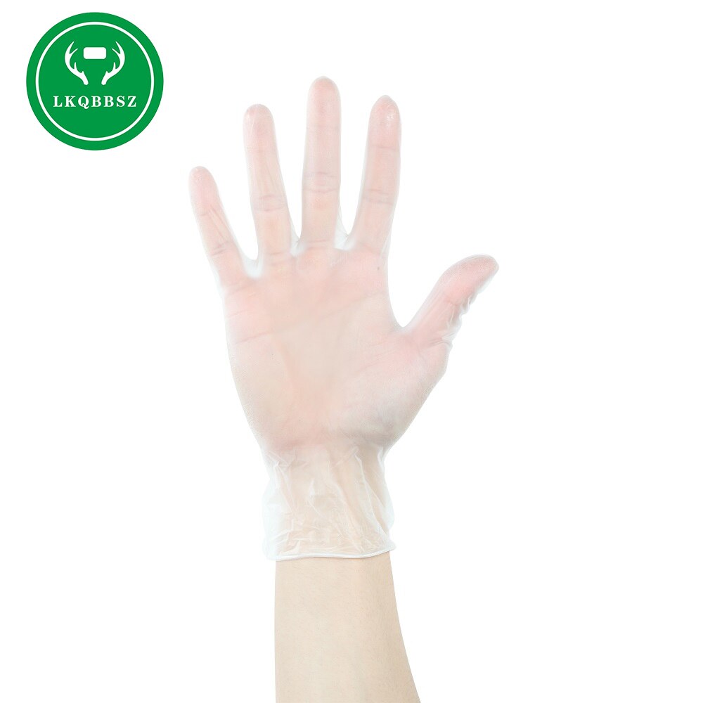 PVC Gloves Disposable Anti-Static Plastic Gloves Mask For Food Cleaning Cooking Kitchen Accessories 20/50/100PCS: transparent-50PCS / L