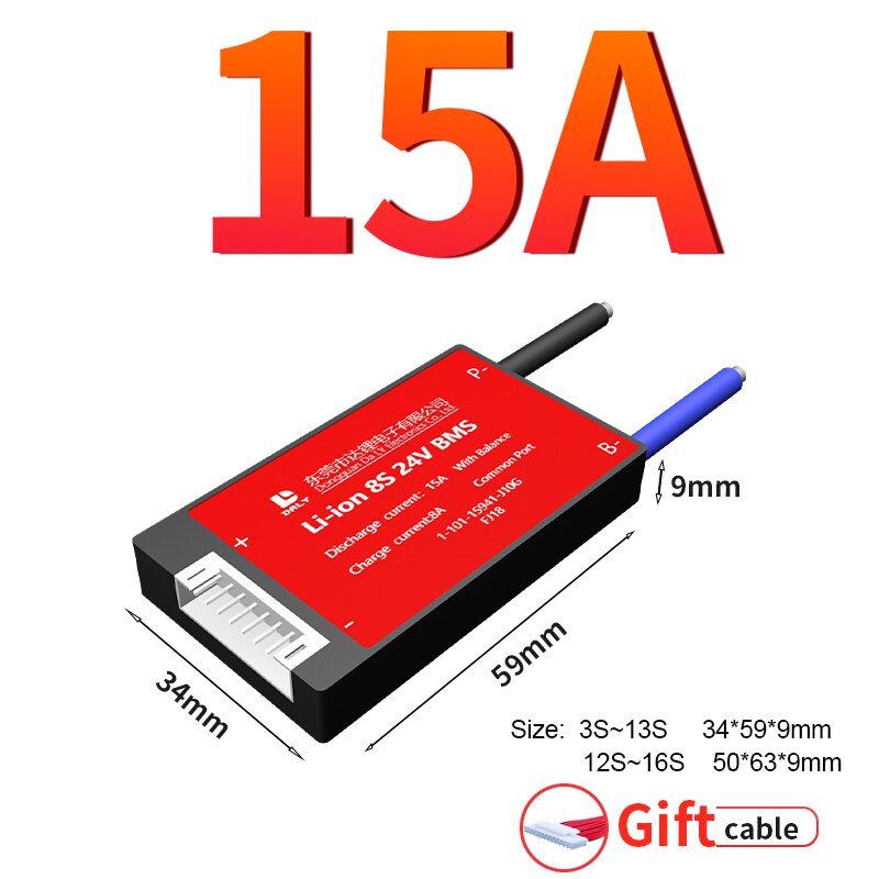 6s 24v 15a 20a 30a 40a bms sistema de gestão da bateria pcba 18650 acessórios para 18650 bateria de íon de lítio com equilíbrio: 15A