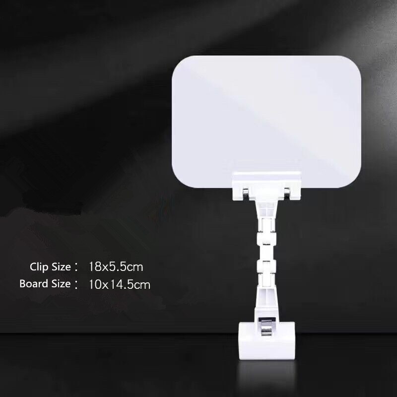 10 Pieces A6 Plastic Adjustable Merchandise Sign Clip Rotatable Pop Clip-on Holder Stand Rewrite Price Holders Tag Clip Board: 5