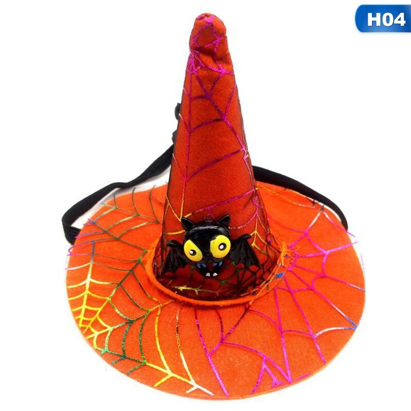 Halloween Hats Dog Cats Cute Pet Hat Cosplay Costume Casual Cotton Accessories Cap Spider Pumpkin Pet Products: H04