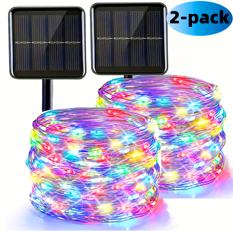 Solar Fairy String Lights 32M Solar Led Light Outdoor 8 Modes Waterproof, Solar Lights For Garden Led Lights Christmas Decor: Orange / 61-70W