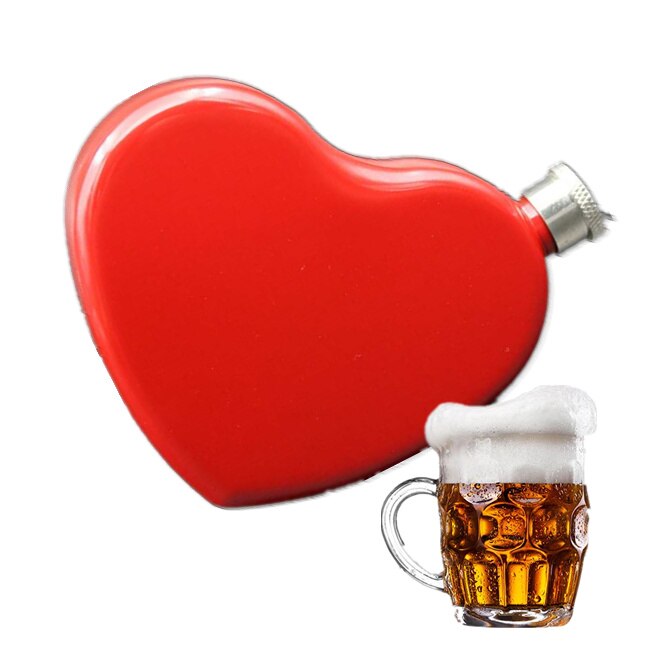 5pcs Heart shape Hip Flask stainless steel portable flask 4.4oz wine pot High flagon 125ml nice for women