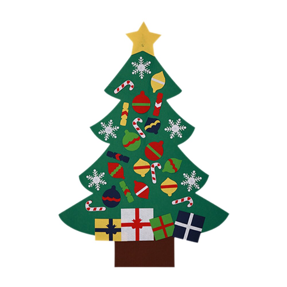 Vitrina de decoración de árbol de Navidad, fieltro artesanal con adornos desmontables, de Navidad para chico, perchero, decoración para puerta y pared: 2C