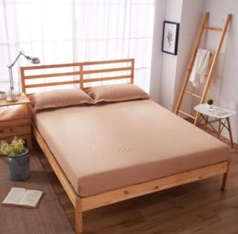 Solid Color Mattress Protector with Elastic Band Sanding Breathable Washable Bed Mattress Cover: Bruin / 150cmX200cm