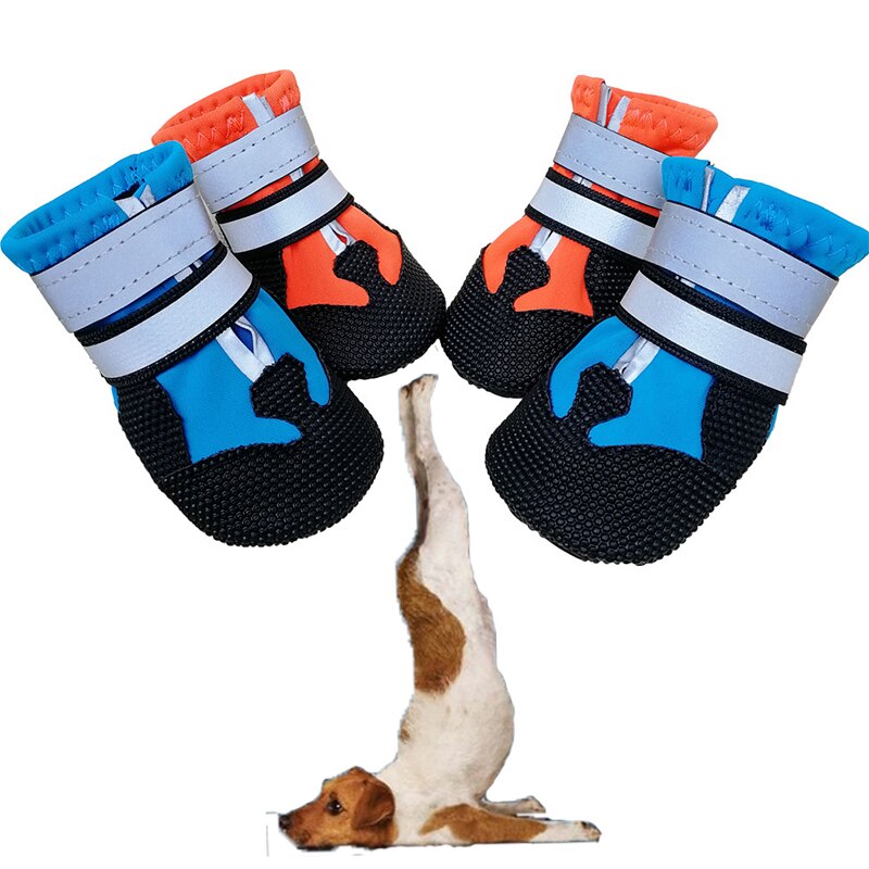 4 stuks antislip waterdichte hondenschoenen winter sneeuw hondenlaarzen sokken warme beschermende honden regenlaarzen huisdier schoenen hoezen