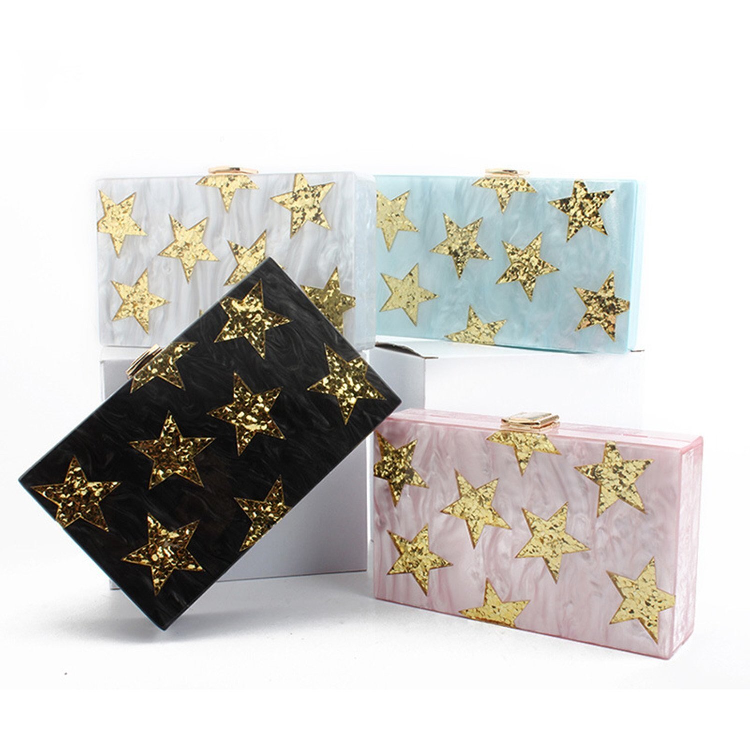 Women Handbag Clutch Purses Acrylic Sequins Evening Bag Cocktail Party Clutches Lady Box Clutches Acrylic Purse