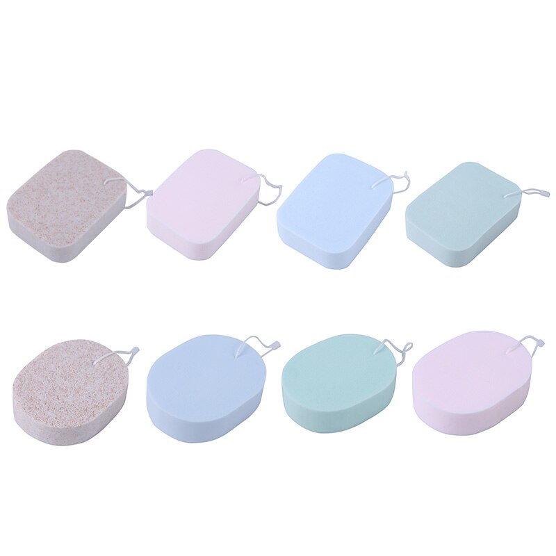 Lot de 8 éponges de bain douces pour bébé, nettoyage du corps, brosse de bain pour enfants, en coton pur, à Friction, accessoires de douche: Default Title