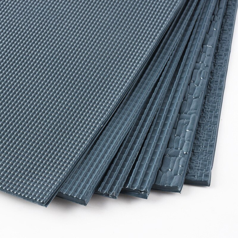 Azulejos de color gris oscuro, material para modelo de construcción DIY, mesa de arena, azulejo azul antiguo, techo