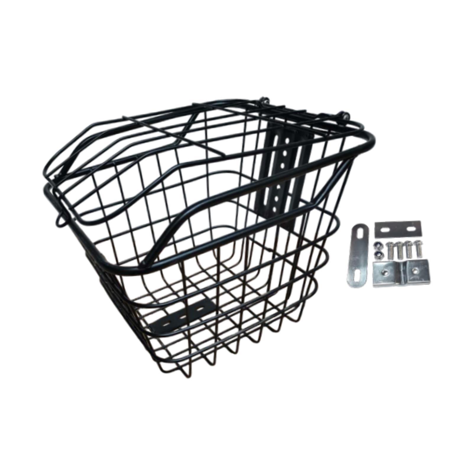 Cesta para bicicleta, cesta para manillar de bicicleta con tapa, accesorios de Metal resistentes, cesta colgante para bicicleta para senderismo, bicicleta de montaña y carretera