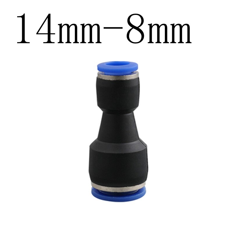 4mm 6mm 8mm 10mm 12mm 14mm 16mm Hose Tube Union Straight Reducer One Touch Air Pneumatic Push In Pipe Fitting Quick Connector: PG14-8
