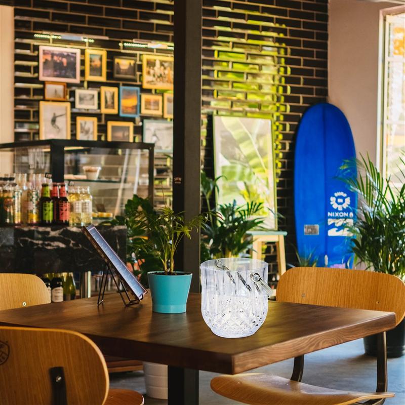 1Pc Acrylic Crystal Ice Bucket Bar Ice Storage Barrel Transparent Bar Special Ice Bucket Transparent Ice Bucket