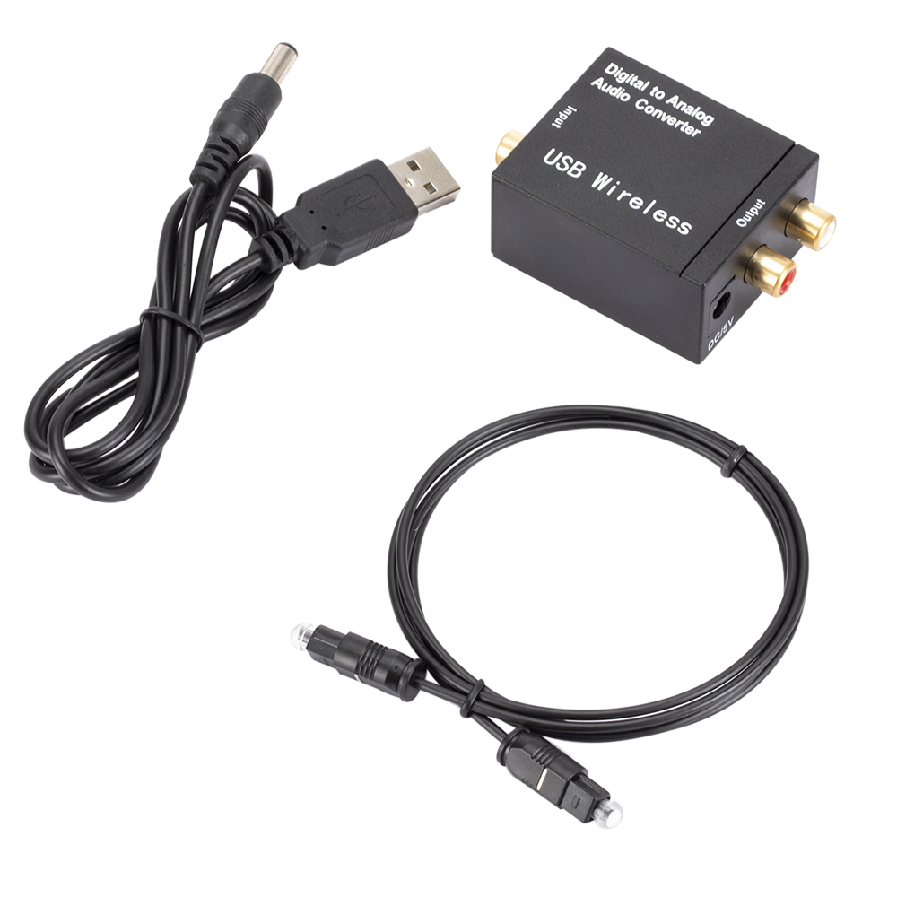 Digitaal naar Analoog Audio Converter Glasvezel Coaxiaal Signaal naar Analoog DAC Spdif Stereo met 3,5 MM Jack RCA Versterker Decoder