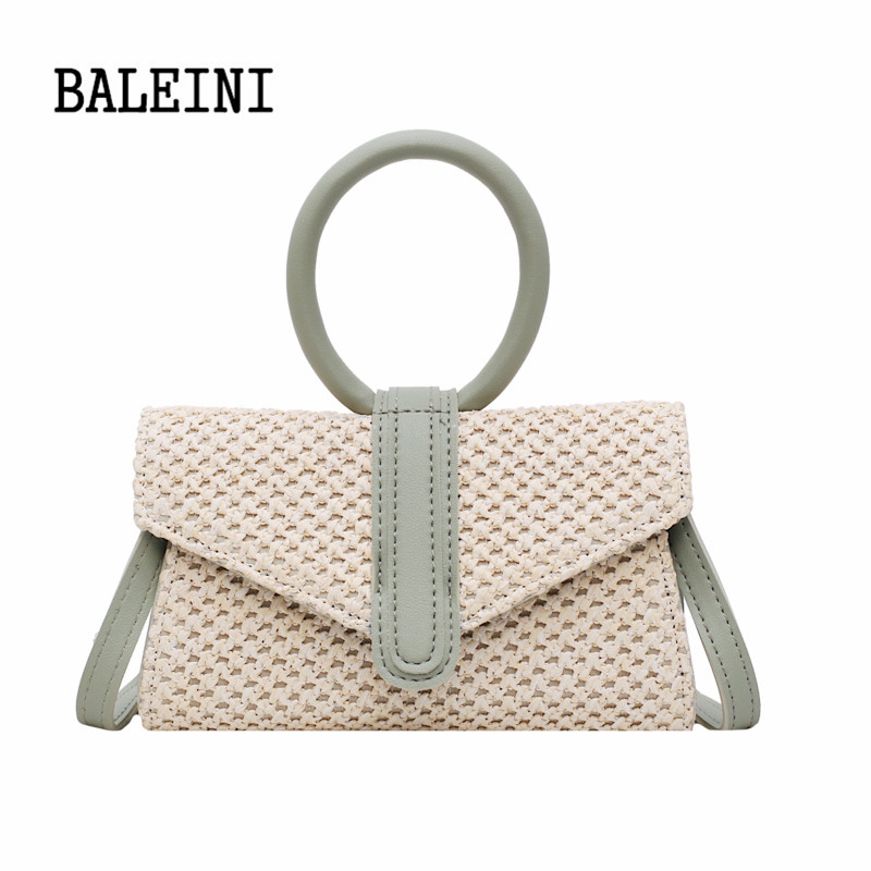 Baleini Beroemde Dames Geweven Breien Messenger Crossbody Tassen Zomer Bohemian Vrouwen Kwastje Stro Strand Schoudertas