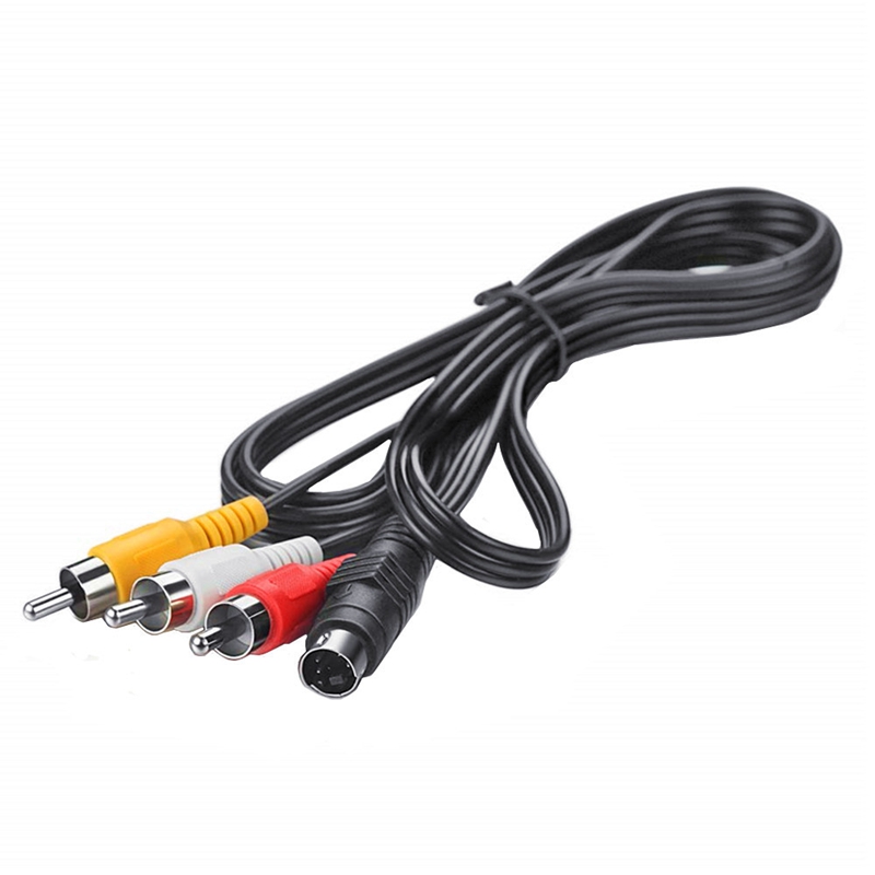 Cable adaptador de Audio y vídeo AV Mini DIN 4 Pin s-video macho a 3 RCA macho hembra, 30cm, 150cm, DVD, PC, TV