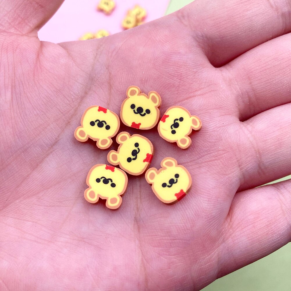 100g Mini Cute Toast Bear Dog Clay Slices Polymer Clay Sprinkles for Crafts DIY Making Scrapbook Phone Nail Art Decoration