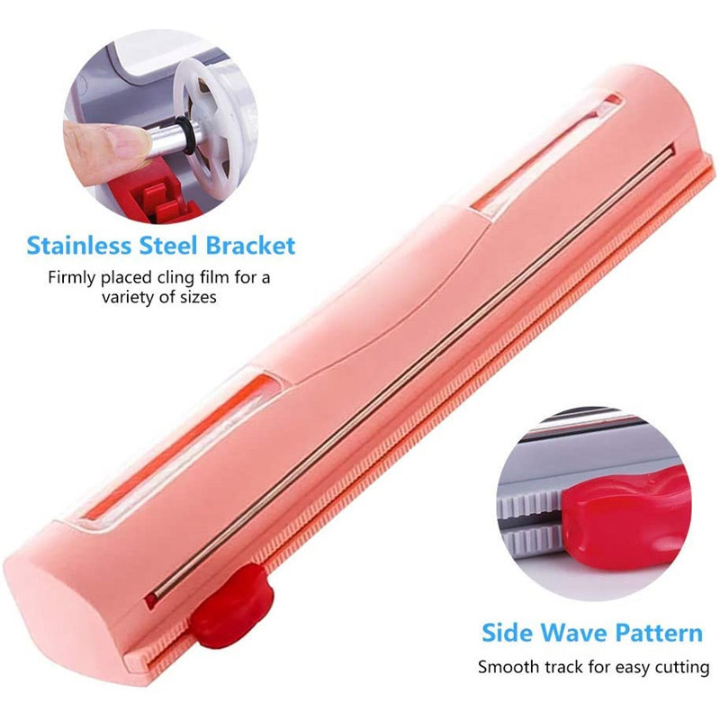 Plastic Wrap Dispenser Punch-free Dispenser Cutter Foil Cling Film Wrap Dispenser Wall Mounted Sharp Cutter Kitchen Tool