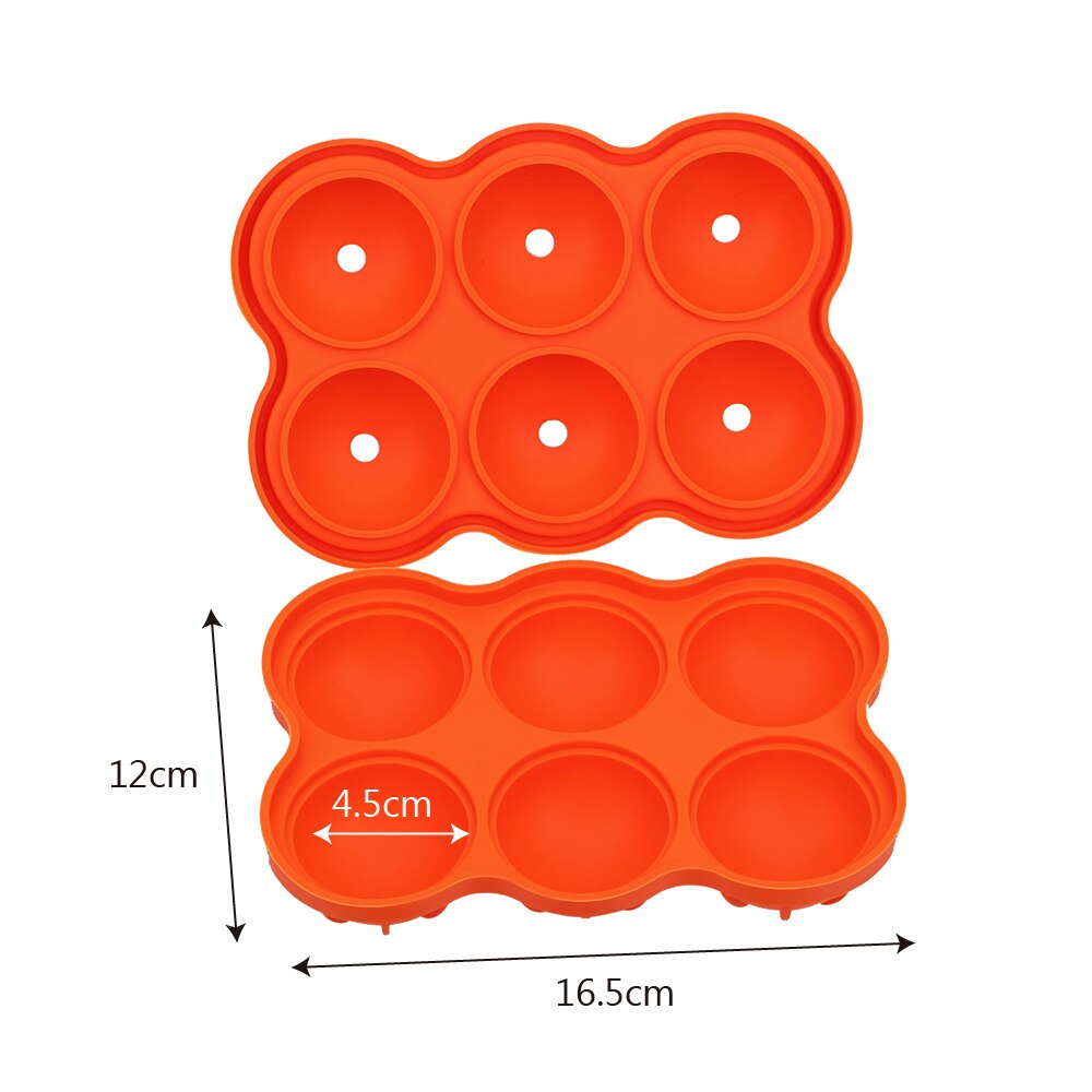 Large Ice Cube Maker Silicone Mold 6 Cell Big Sphere Ice Cube Whiskey Ice Wine Tray Bar Ball Accessories Cocktail Party