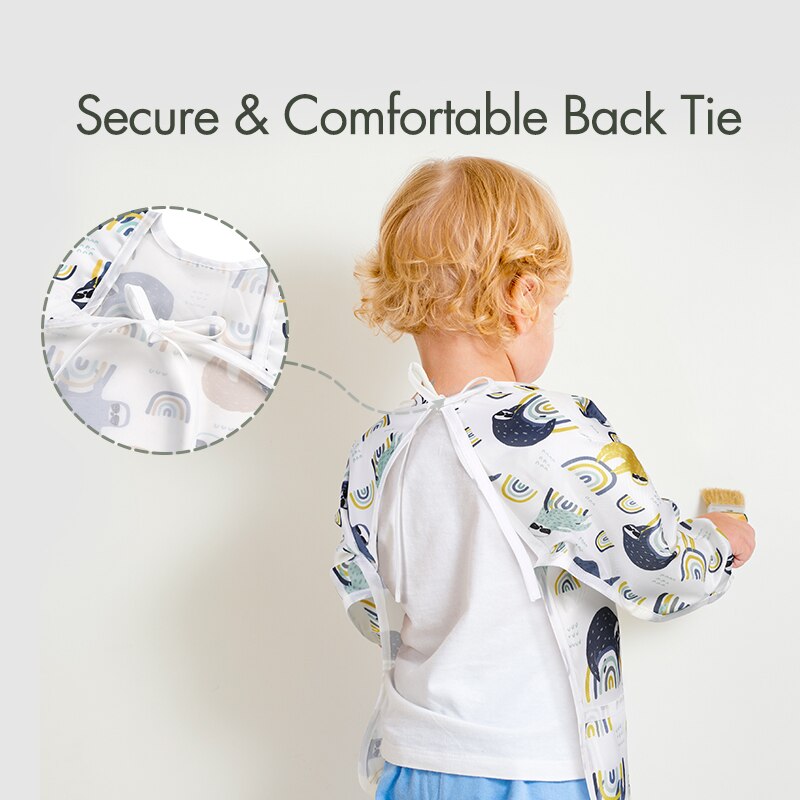 Baby Lätzchen Wasserdicht Kleinkind essen Werkzeug Langarm Neugeborenen Kunst Kittel Fütterung Lätzchen Schürze passen 6-24M Mit tasche Baby Bandana Lätzchen