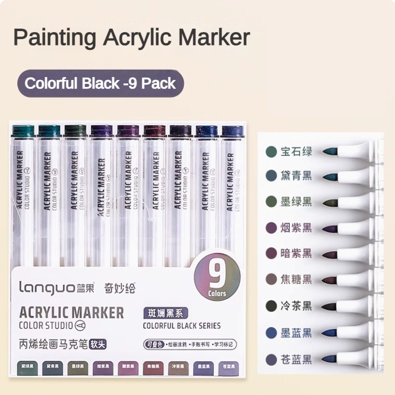 9/162 kleuren acrylverf marker set kunst markers schilderij pen graffiti voor steen schijf mobiele telefoon geval schoen glas kunstbenodigdheden: Clear
