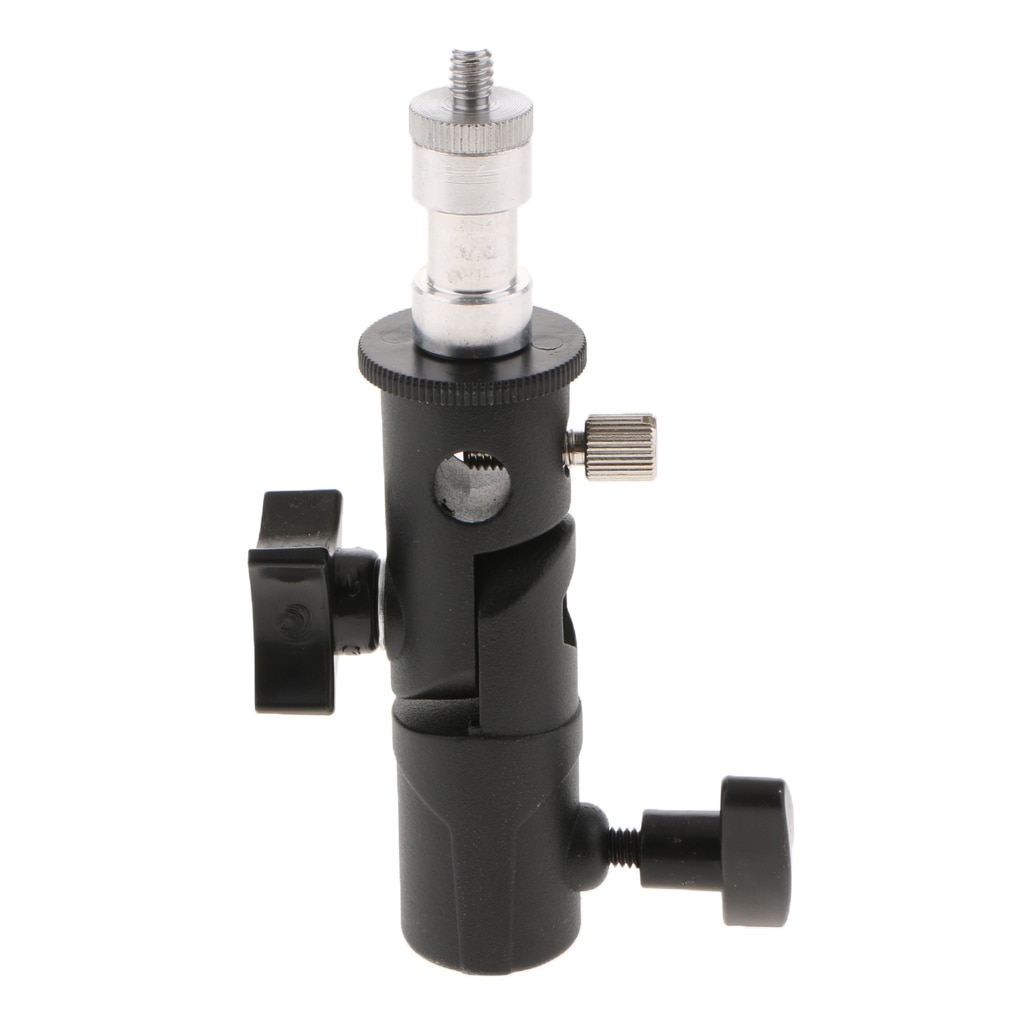 FLH-I Metal Swivel Umbrella Adapter Studio Flash Light Stand Mount Bracket Holder