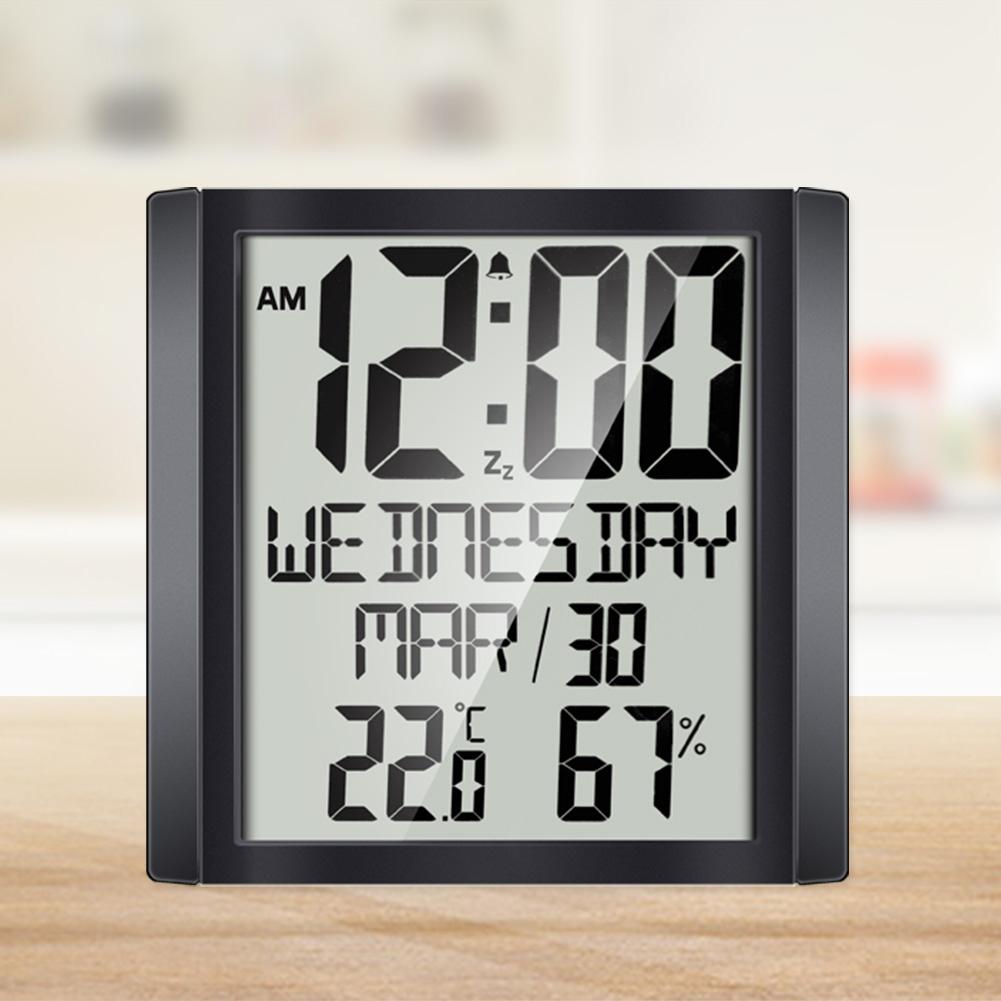 Multi Functional Large Screen Temperature Humidity Measurement Wall Desk Clock