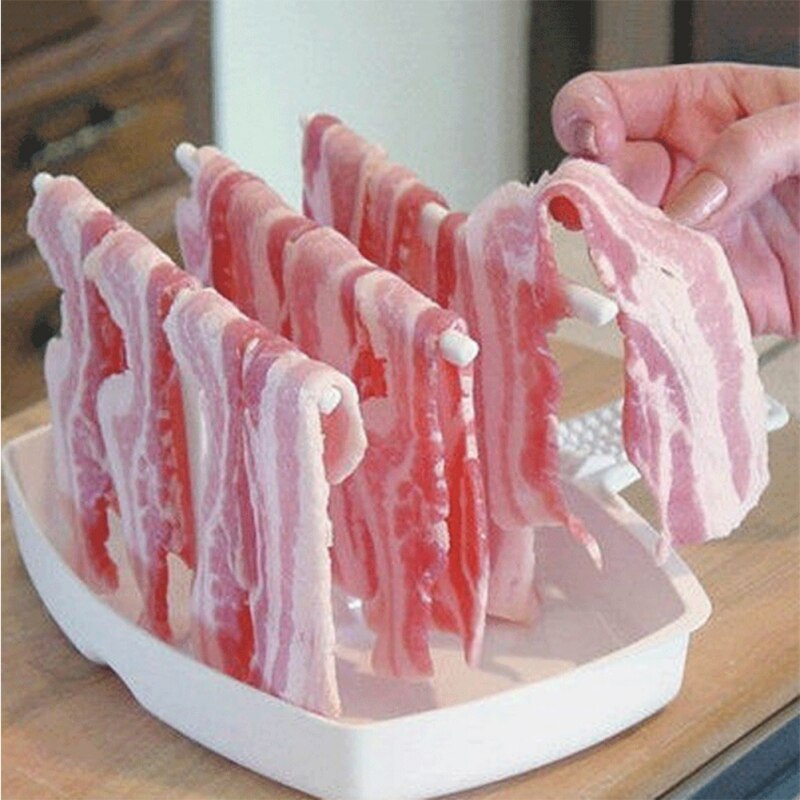 Husholdnings baconbakke rack mikrobølgeovn bacon komfur hylde rack høj temperatur modstand madlavning værktøjer madlavning kød gadgets #l