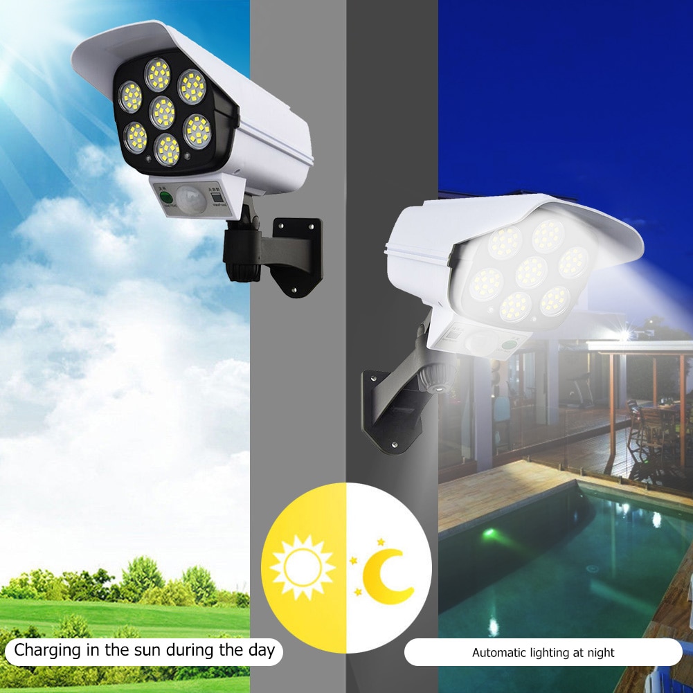 Solar Light Motion Sensor Security Dummy Camera Outdoor Light 3 Modes 77 LED Wall Lamp Motion Sensor Street Light For Garden