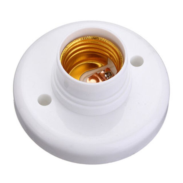 ES E27 Edison Screw Cap Socket White Ceiling Light Lamp Bulb Fixing Base Stand Lighting Accessories 1pcs: as shown