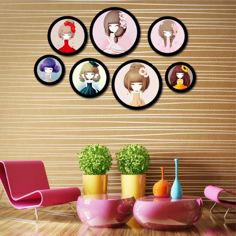 Ronde Europese Fotolijst Opknoping Muur Massief Houten Decoratie Creatieve Fotostudio Combinatie Fotowand Thuis Fotolijst