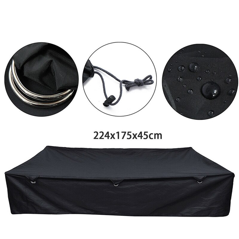 Universal Camper Trailer Cover Heavy Duty Waterproof Travel Camping Camper Shelter Tent Covers Black 224*175*45cm