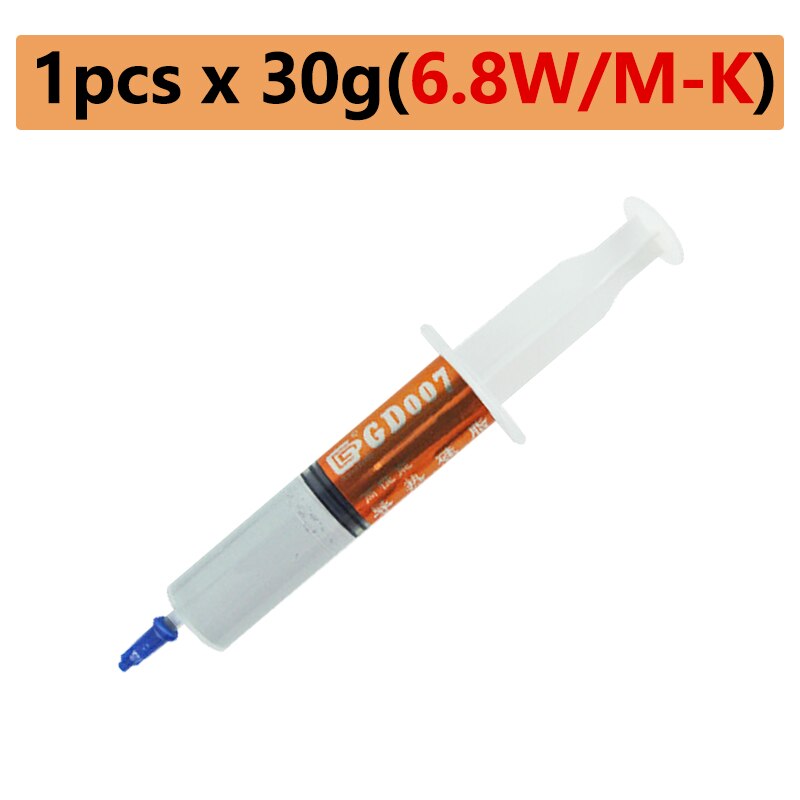 GD007 Thermal Conductive Grease Paste Cooler Cooling Fan Silicone Plaster Heat Sink Compound High Performance 6.8W/mk: BBK 1pc x30g