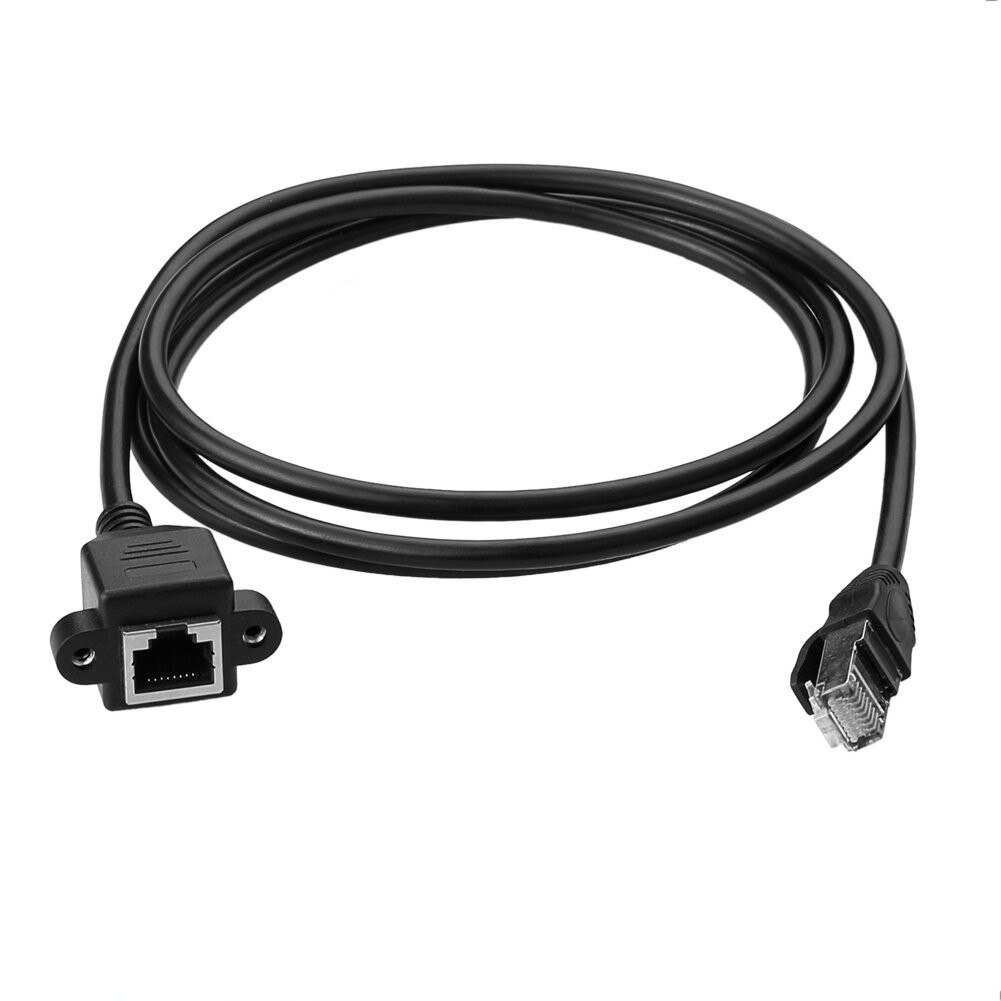 Network Extension Cable RJ45 Male to Female Screw Panel Mount Ethernet LAN Network Extension Cable Computer Accessories