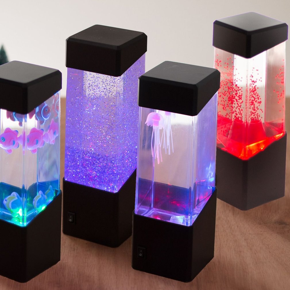 Méduse boule d'eau Aquarium réservoir LED lumières lampe Relax chevet lumière d'ambiance pour la décoration de la maison lampe magique