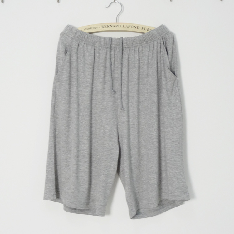 Sommar mysig modal sömnunderdel manlig ren färg casual sömn strandbyxor herr britches shorts skira herrbyxor plus size