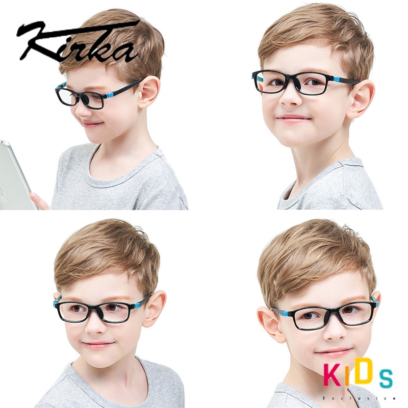 Kirka Eyeglass Frames Children Glasses TR90 Flexible Myopia Optical Frame Kids Silicon Sports Eyewear Kids Glasses Strap