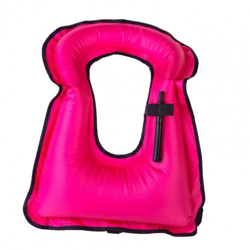 Adult Portable Outdoor Indoor Swimming Snorkeling Buoyancy Vest Inflatable Safety Life Jacket With Quick Safety Lock: Rose Red