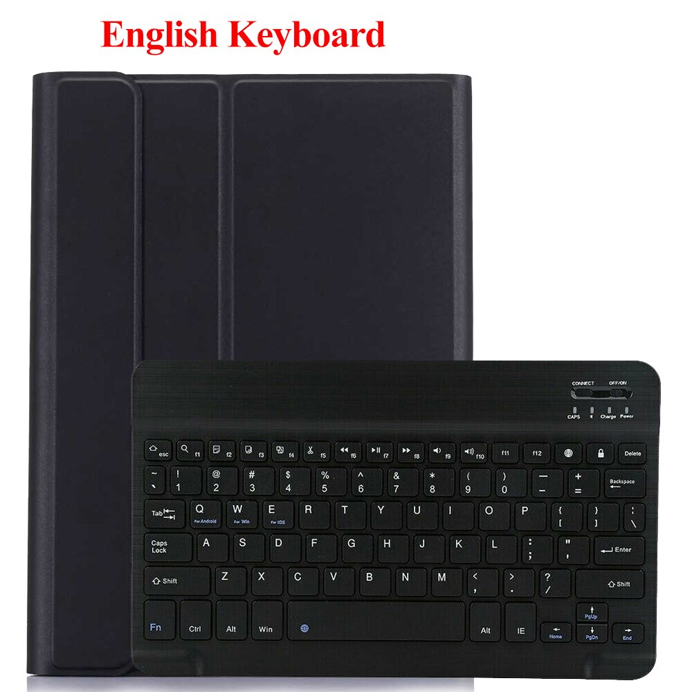 Drahtlose Tastatur Für Huawei MediaPad T3 10 9,6 zoll fallen PU Leder Tablette Abdeckung Für AGS-L09 AGS-L03 Mit Bluetooth Tastatur: Schwarz-Englisch